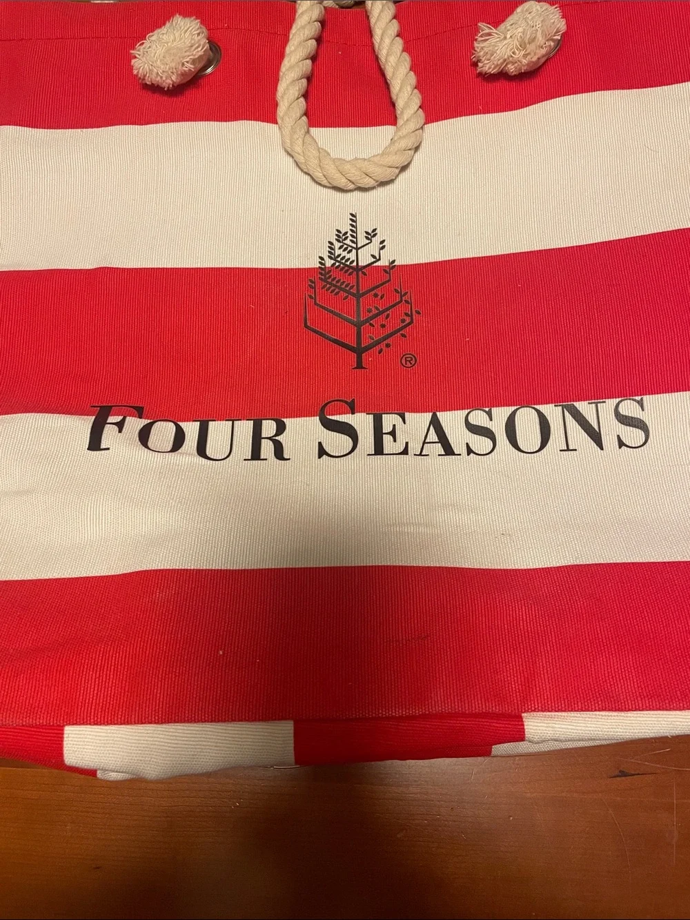 Four Seasons Hotel Striped Tote Bag